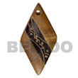 Natural Natural Horn Diamond W/ Carving 45mm Pendants