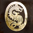 Natural Oval mother of pearl Dragon Carving 40mm BFJ5210P Shell Necklace Shell Pendant