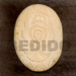 Natural Oval Melo W/ Carving 40mm Pendants