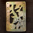 Natural Rectangular Floral Carving MOP 40mm Pendants