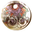 Natural Round 40mm MOP W/ Handpainted Design -