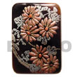 Natural Rectangular 40mm Black Tab W/ Handpainted Design