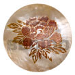 Natural Round 40mm MOP W/ Handpainted Design -