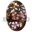 Natural Oval 40mm Blacktab W/ Handpainted Design -