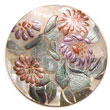 Natural Round 40mm Hammershell W/ Handpainted Design -