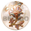 Natural Round 40mm Hammershell W/ Handpainted Design -