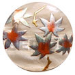 Natural Round 40mm Hammershell W/ Handpainted Design -