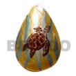 Natural Teardrop 45mm MOP W/ Handpainted Design -