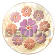 Natural Round 40mm MOP W/ Handpainted Design -