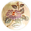 Natural Round 40mm MOP W/ Handpainted Design -