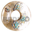 Natural Round 50mm Hammershell Donut W/ Handpainted Design