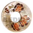 Natural Round 50mm Hammershell Donut W/ Handpainted Design