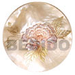 Natural Round 40mm Hammershell W/ Handpainted Design -