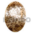 Natural 50mm Oval Hammershell W/ Handpainted Design -