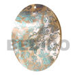 Natural Oval 50mm Hammershell W/ Handpainted Design -