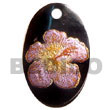 Natural Oval 30mm Blacktab W/ Handpainted Design -