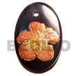 Natural Oval 30mm Blacktab W/ Handpainted Design -