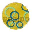 Natural Round Yellow 50mm Capiz Shell W/ Handpainted
