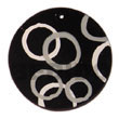 Natural Round Black 50mm Capiz Shell W/ Handpainted