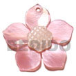 Natural 45mm Pink hammer shell Flower BFJ5384P Shell Necklace Shell Pendant