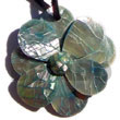 Natural Blue Hammershel Flower BFJ5410P Shell Necklace Shell Pendant