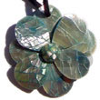 Natural Blue Hammershel Flower /blocking Technique 45mm Pendants