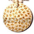 Natural 50mm Round Coco Pendant W/ Tiger Burning