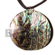 Natural Round Abalone Paua Shell 40mm BFJ5418P Shell Necklace Shell Pendant