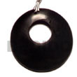 Natural Round Black Horn   Hole 40mm BFJ5421P Shell Necklace Shell Pendant