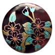 round 40mm blacktab w/ handpainted design - floral
