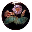 Natural round 40mm blacktab w/ handpainted design - floral