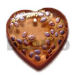 Natural heart 35mm transparent brown resin w/ handpainted design