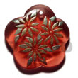 Natural scallop 35mm transparent red resin w/ handpainted design