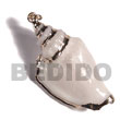 Natural White Canarium (approx. 45mm BFJ6274P Shell Necklace Shell Pendant