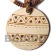 Natural Coco Pendant W/ Aztec Burning Design