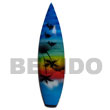 Natural Surfboard Handpainted Wood Refrigerator Magnet