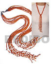 Natural Scarf Necklace - 7 Rows BFJ1874NK Shell Necklace Scarf Necklace