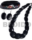 stained black wood jewelry set