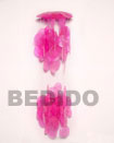 Natural Umbrella 5 inches 2 Balls Pink BFJ013CC Shell Necklace Capiz Shell Musical Wind Chimes