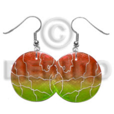 35mm round orange lime green capiz