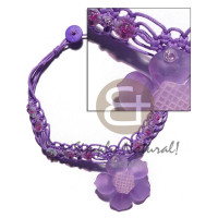 Lilac wax cord macrame choker