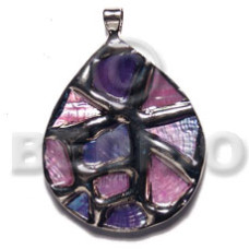 Teardrop 50mmx42mm glistening abalone in