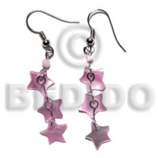 Dangling 10mm pastel pink triple