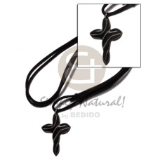 Carved carabao horn twisted cross