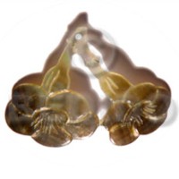 H=40mmxw=55mm twin blacklip flower carving