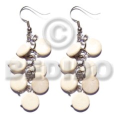 Dangling 10mm bleach white coco