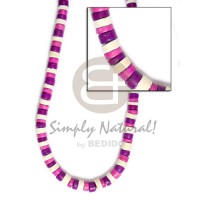 4-5mm coco heishe white pink violet combinationnation