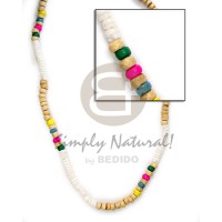 4-5mm wht shell grn nat wht grn pink yel blu coco