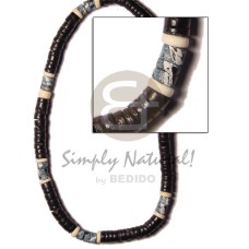 7-8mm black coco heishe pokalet