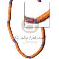 4-5mm coco heishe mango orange turq